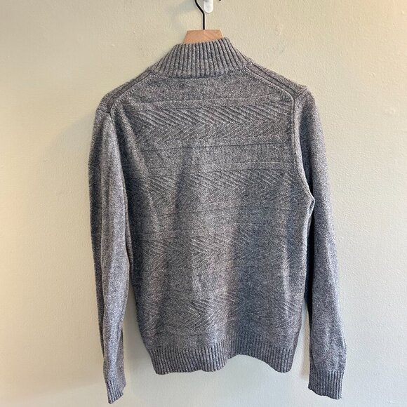Marc Anthony Knit Sweater Mens Size Medium Gray Henley Button Alpaca Pullover - Picture 5 of 8